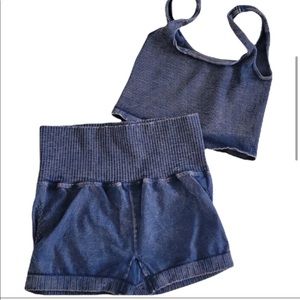 free people good karma short and top set